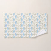 Rustic Meadow Yarrow Wildflower Botanical Sky Blue バスタオルセット (ハンドタオル)
