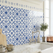 Rustic Mediterranean Navy Blue White タイル