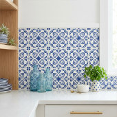 Rustic Mediterranean Navy Blue White タイル