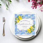 Rustic Mediterranean Tiles Summer Wedding スタンダードカクテルナプキン