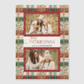 Rustic Merry Christmas Botanical Plaid 2 Photo (正面)