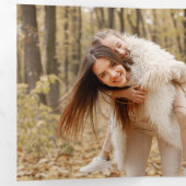 Rustic Merry Christmas Botanical Plaid 2 Photo 三つ折りカード (内部最初)