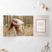 Rustic Merry Christmas Botanical Plaid 2 Photo 三つ折りカード (内部)