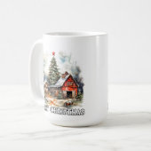 Rustic Merry Christmas Country Farmhouse コーヒーマグカップ (正面左)