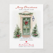 Rustic Merry Christmas New Home Card 案内ポストカード (正面)