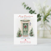 Rustic Merry Christmas New Home Card 案内ポストカード (スタンド正面)