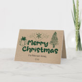 Rustic Merry Christmas Personalized カード (正面)