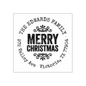 Rustic Merry Christmas Return Address ラバースタンプ (インプリント)