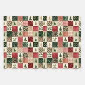 Rustic Merry Christmas Tree Holiday Wrapping Paper ラッピングペーパーシート (正面2)