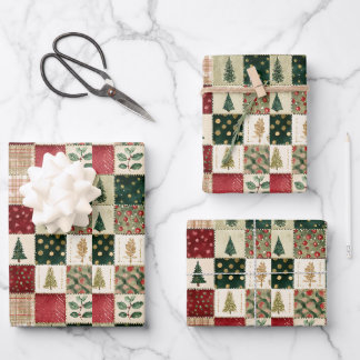 Rustic Merry Christmas Tree Holiday Wrapping Paper ラッピングペーパーシート