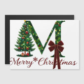 Rustic Merry Christmas Tree Magnetic Card  (正面/裏面)