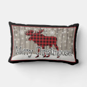 Rustic Merry Christmoose Lumbar Pillow ランバークッション (裏面)