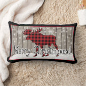 Rustic Merry Christmoose Lumbar Pillow ランバークッション (ブランケット)