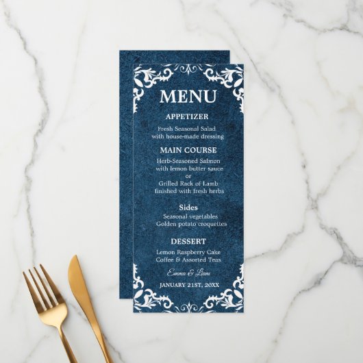 Rustic Mexican Wedding Menu Card メニュー (正面/裏面インサイチュ)
