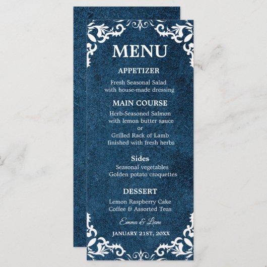 Rustic Mexican Wedding Menu Card メニュー (正面/裏面)