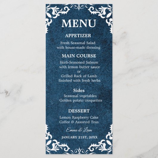 Rustic Mexican Wedding Menu Card メニュー (正面)