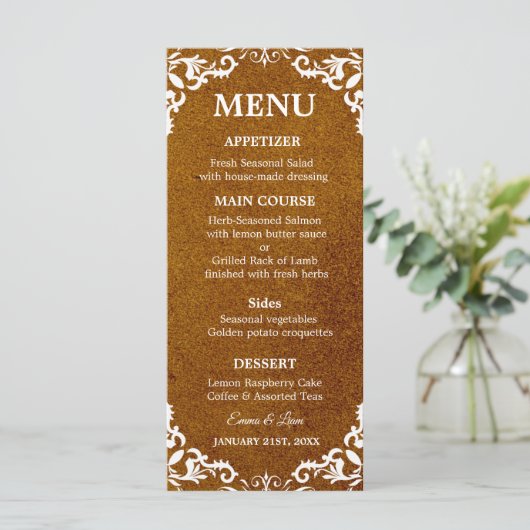Rustic Mexican Wedding Menu Card メニュー (スタンド正面)