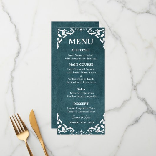 Rustic Mexican Wedding Menu Card メニュー (正面/裏面インサイチュ)