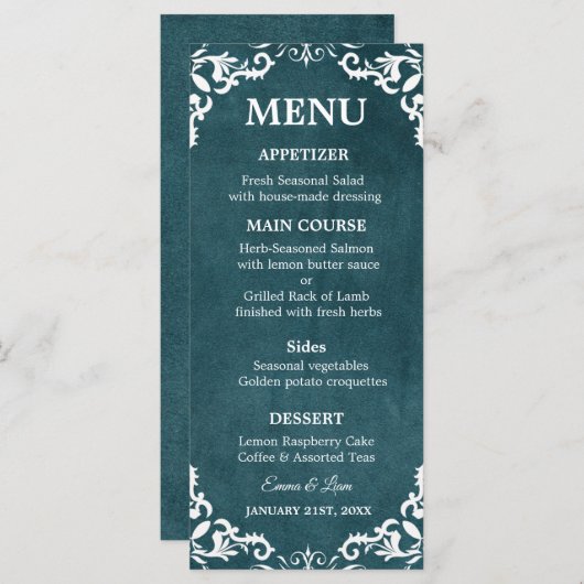 Rustic Mexican Wedding Menu Card メニュー (正面/裏面)
