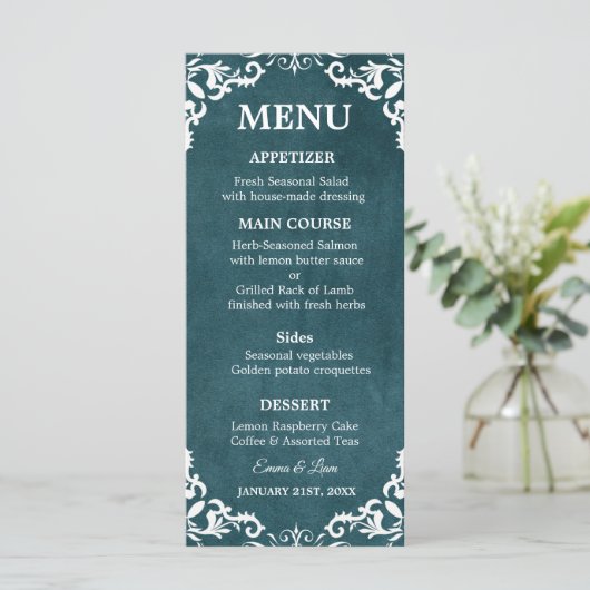 Rustic Mexican Wedding Menu Card メニュー (スタンド正面)