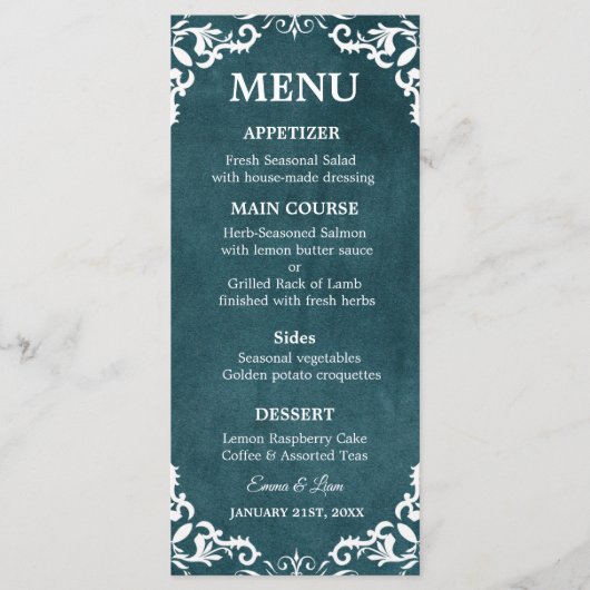 Rustic Mexican Wedding Menu Card メニュー (正面)