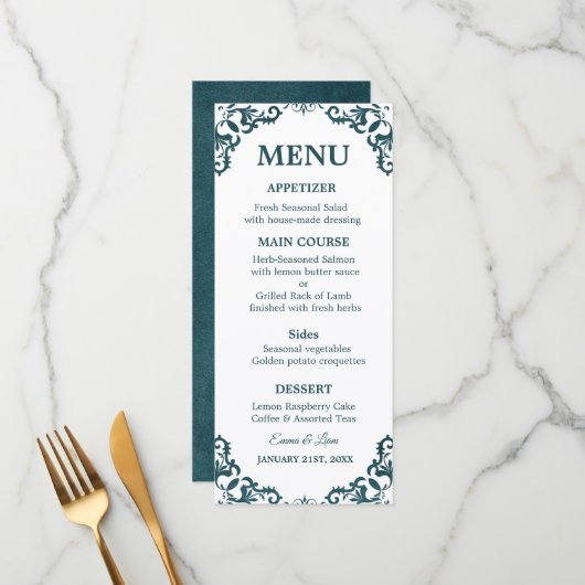 Rustic Mexican Wedding Menu Card メニュー (正面/裏面インサイチュ)
