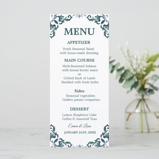 Rustic Mexican Wedding Menu Card メニュー (スタンド正面)