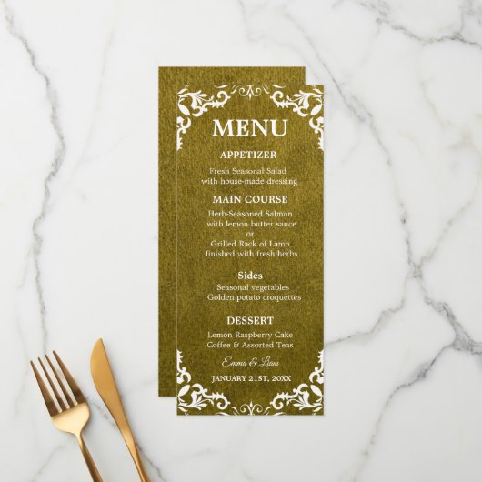 Rustic Mexican Wedding Menu Card メニュー (正面/裏面インサイチュ)