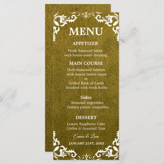 Rustic Mexican Wedding Menu Card メニュー (正面/裏面)