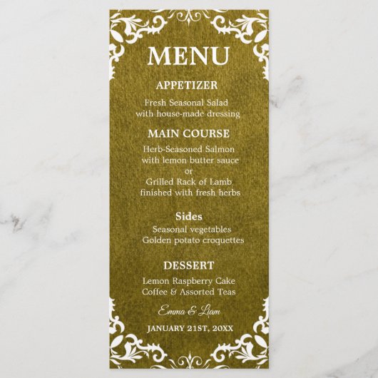 Rustic Mexican Wedding Menu Card メニュー (正面)