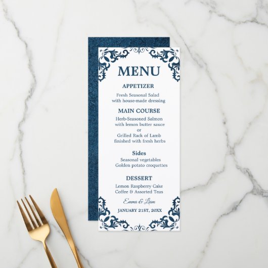 Rustic Mexican Wedding Menu Card メニュー (正面/裏面インサイチュ)