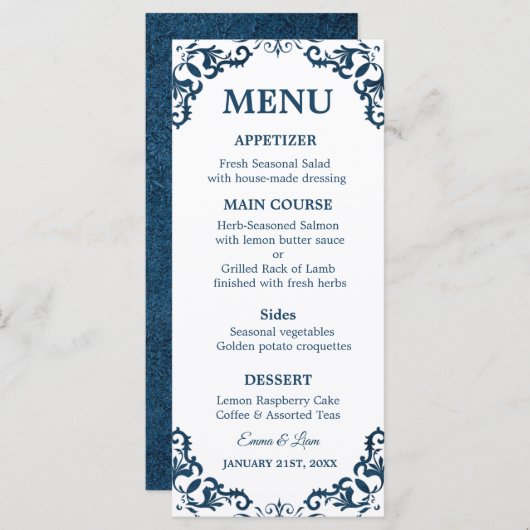Rustic Mexican Wedding Menu Card メニュー (正面/裏面)