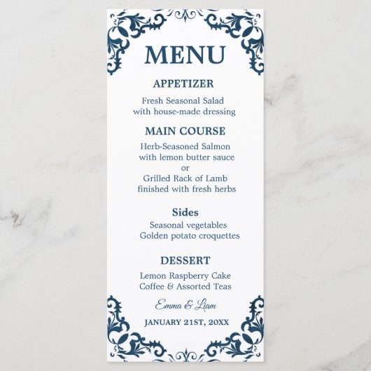 Rustic Mexican Wedding Menu Card メニュー (正面)