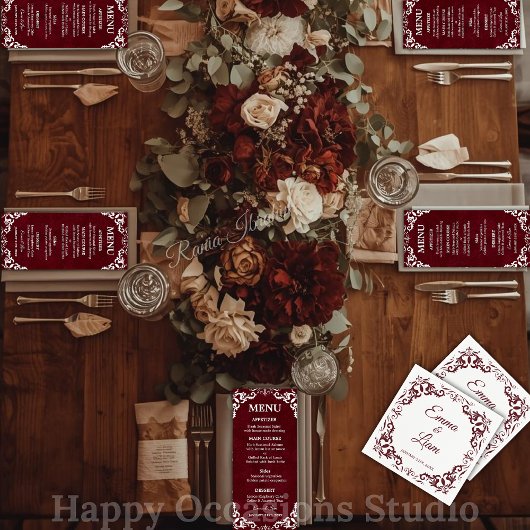 Rustic Mexican Wedding Menu Card メニュー