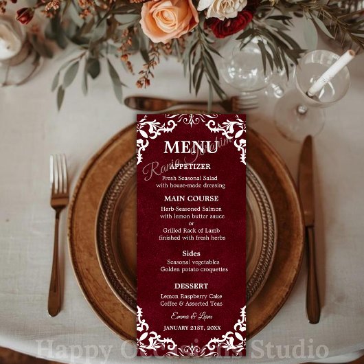 Rustic Mexican Wedding Menu Card メニュー