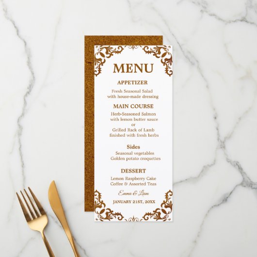 Rustic Mexican Wedding Menu Card メニュー (正面/裏面インサイチュ)