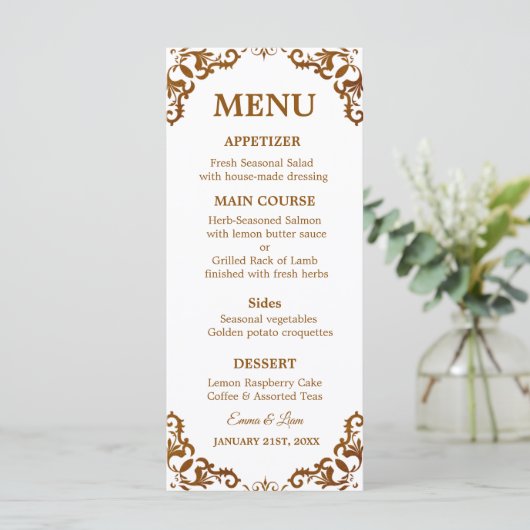 Rustic Mexican Wedding Menu Card メニュー (スタンド正面)