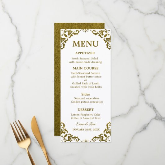 Rustic Mexican Wedding Menu Card メニュー (正面/裏面インサイチュ)