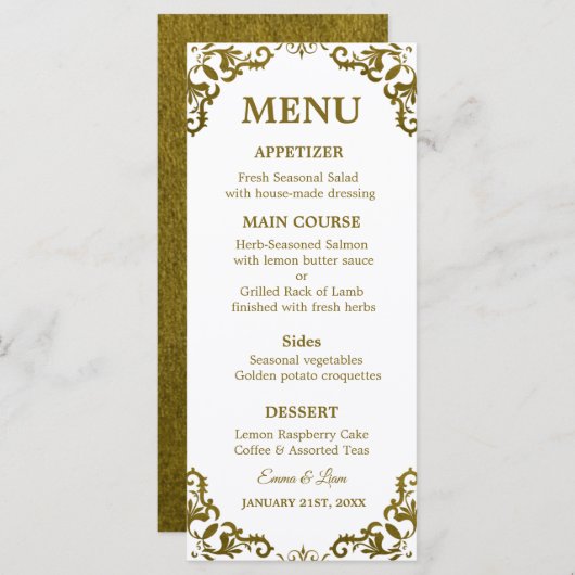 Rustic Mexican Wedding Menu Card メニュー (正面/裏面)
