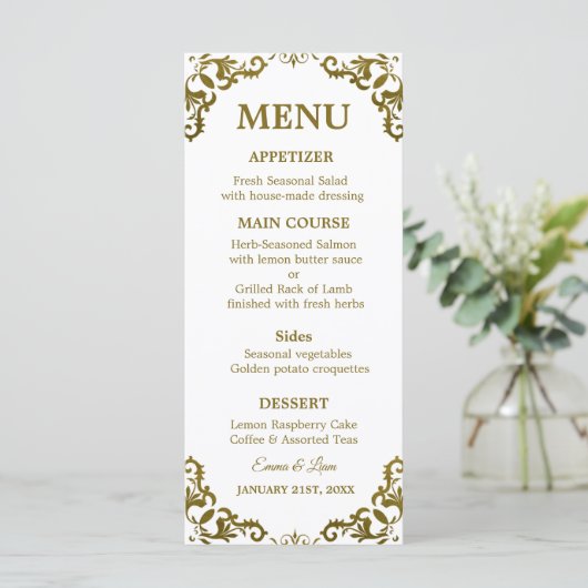 Rustic Mexican Wedding Menu Card メニュー (スタンド正面)