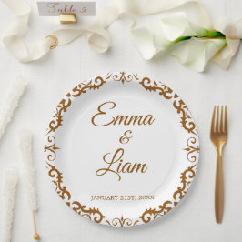 Rustic Mexican Wedding Paper Plates – Papel Picado ペーパープレート