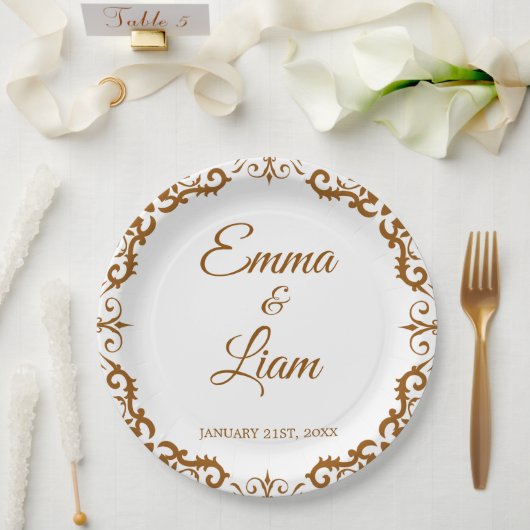 Rustic Mexican Wedding Paper Plates – Papel Picado ペーパープレート (ウェディング)