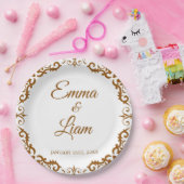 Rustic Mexican Wedding Paper Plates – Papel Picado ペーパープレート (パーティー)