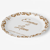 Rustic Mexican Wedding Paper Plates – Papel Picado ペーパープレート (アングル)