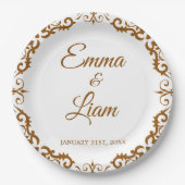 Rustic Mexican Wedding Paper Plates – Papel Picado ペーパープレート (正面)