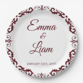 Rustic Mexican Wedding Paper Plates – Papel Picado ペーパープレート (正面)