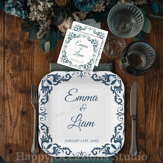 Rustic Mexican Wedding Paper Plates – Papel Picado ペーパープレート