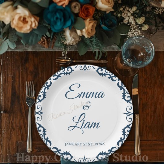 Rustic Mexican Wedding Paper Plates – Papel Picado ペーパープレート