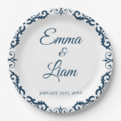 Rustic Mexican Wedding Paper Plates – Papel Picado ペーパープレート (正面)