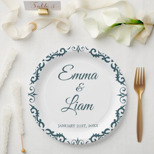 Rustic Mexican Wedding Paper Plates – Papel Picado ペーパープレート (ウェディング)